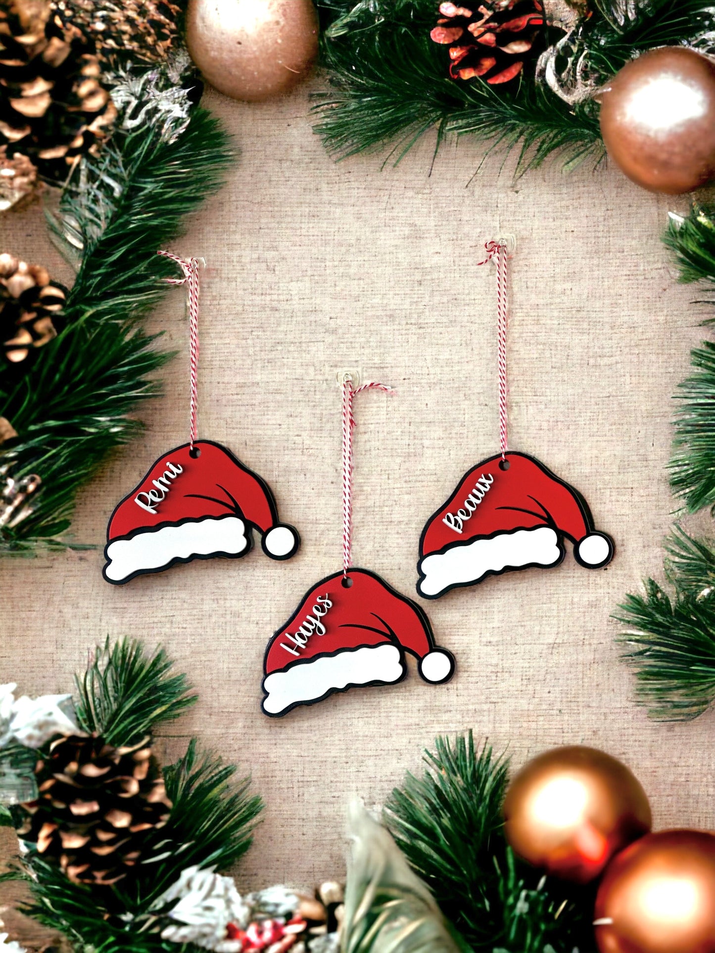 Santa Hat Tags
