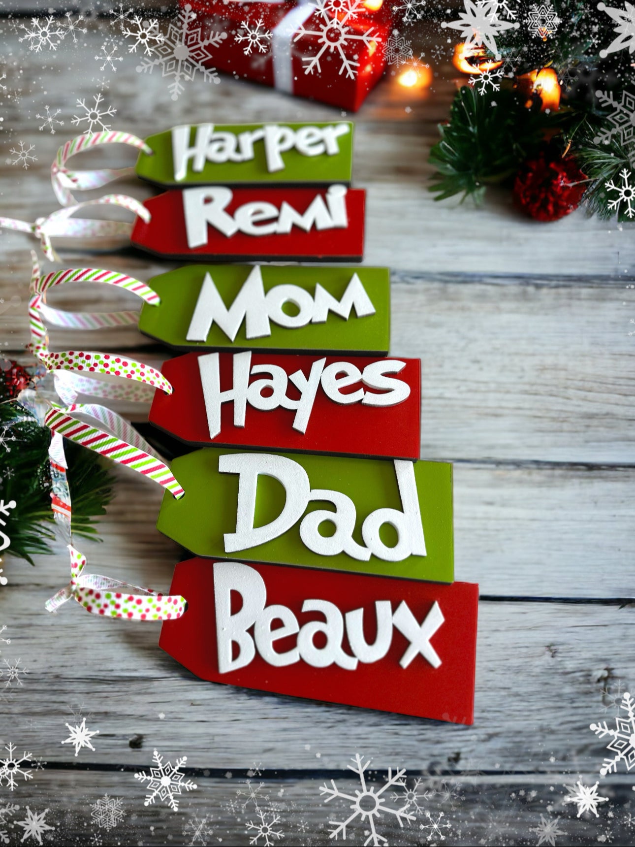 Grinch Inspired Stocking Tag