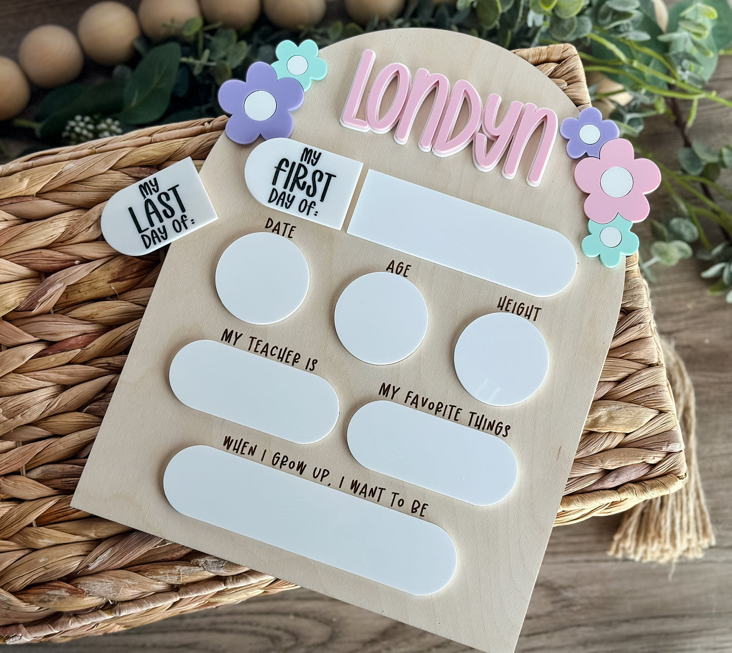 Floral Back to School Board