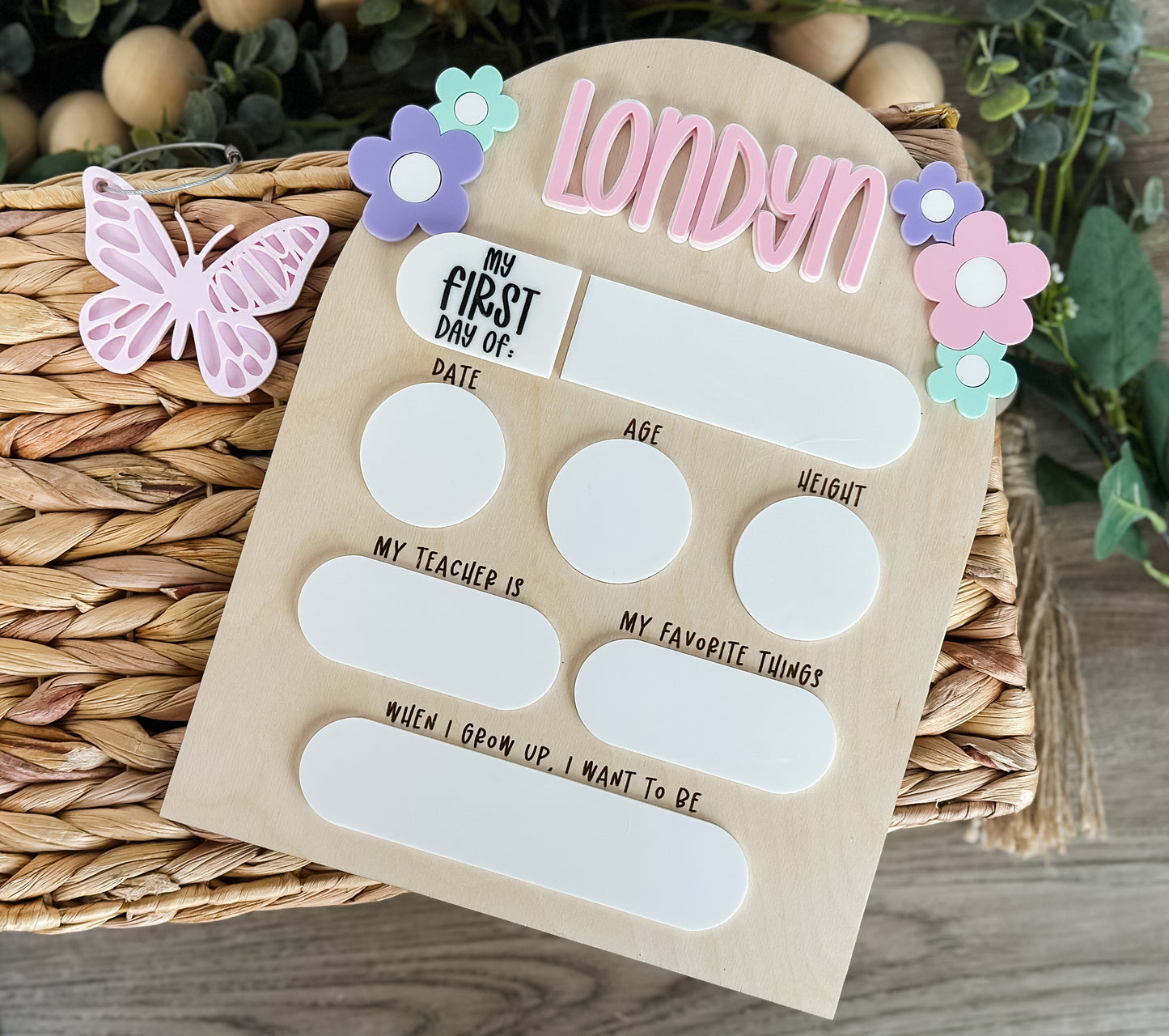 Floral Back to School Board