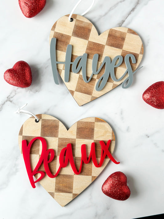 Checkered Valentines Tag