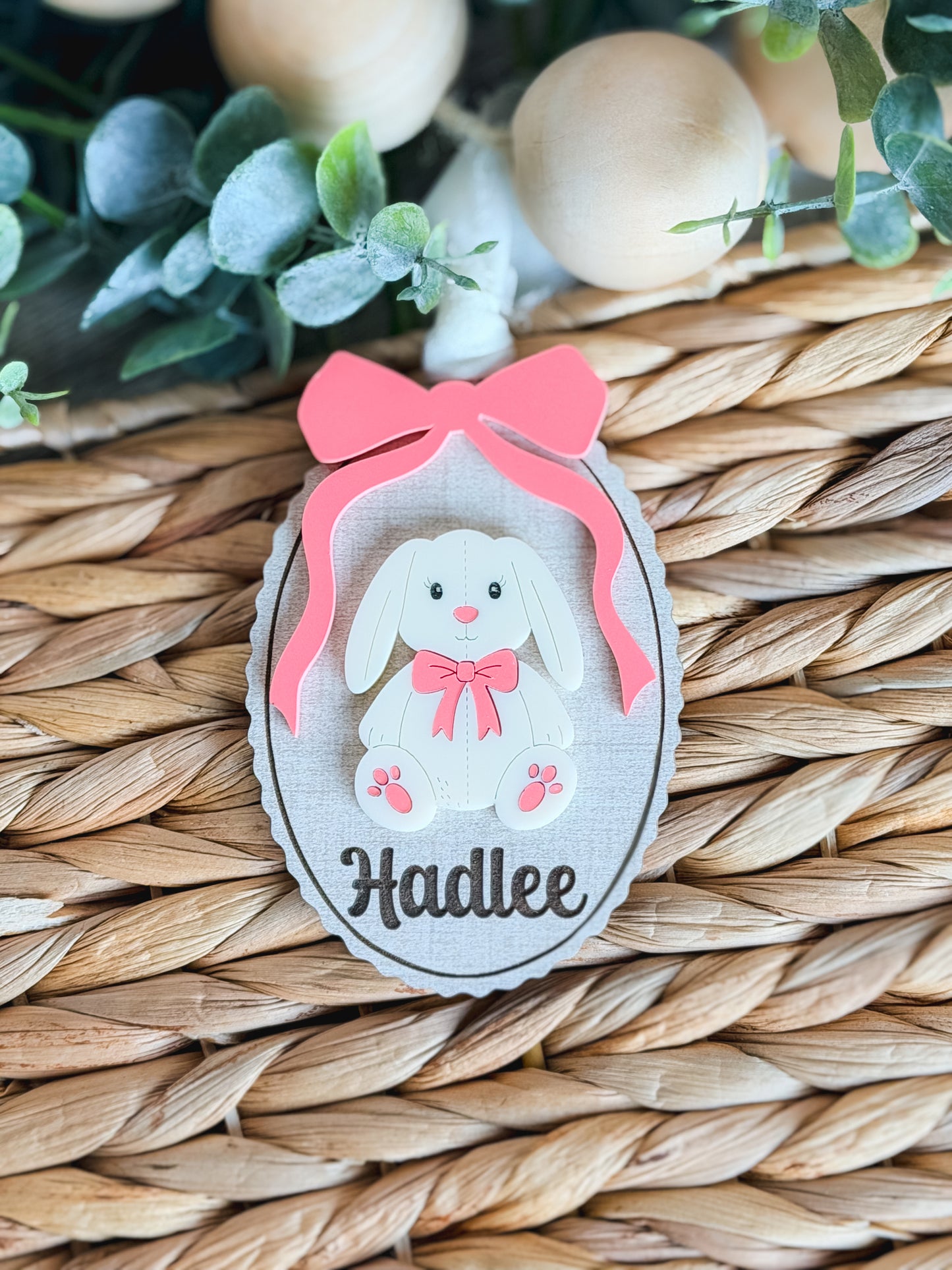 Vintage Bunny Basket Tag