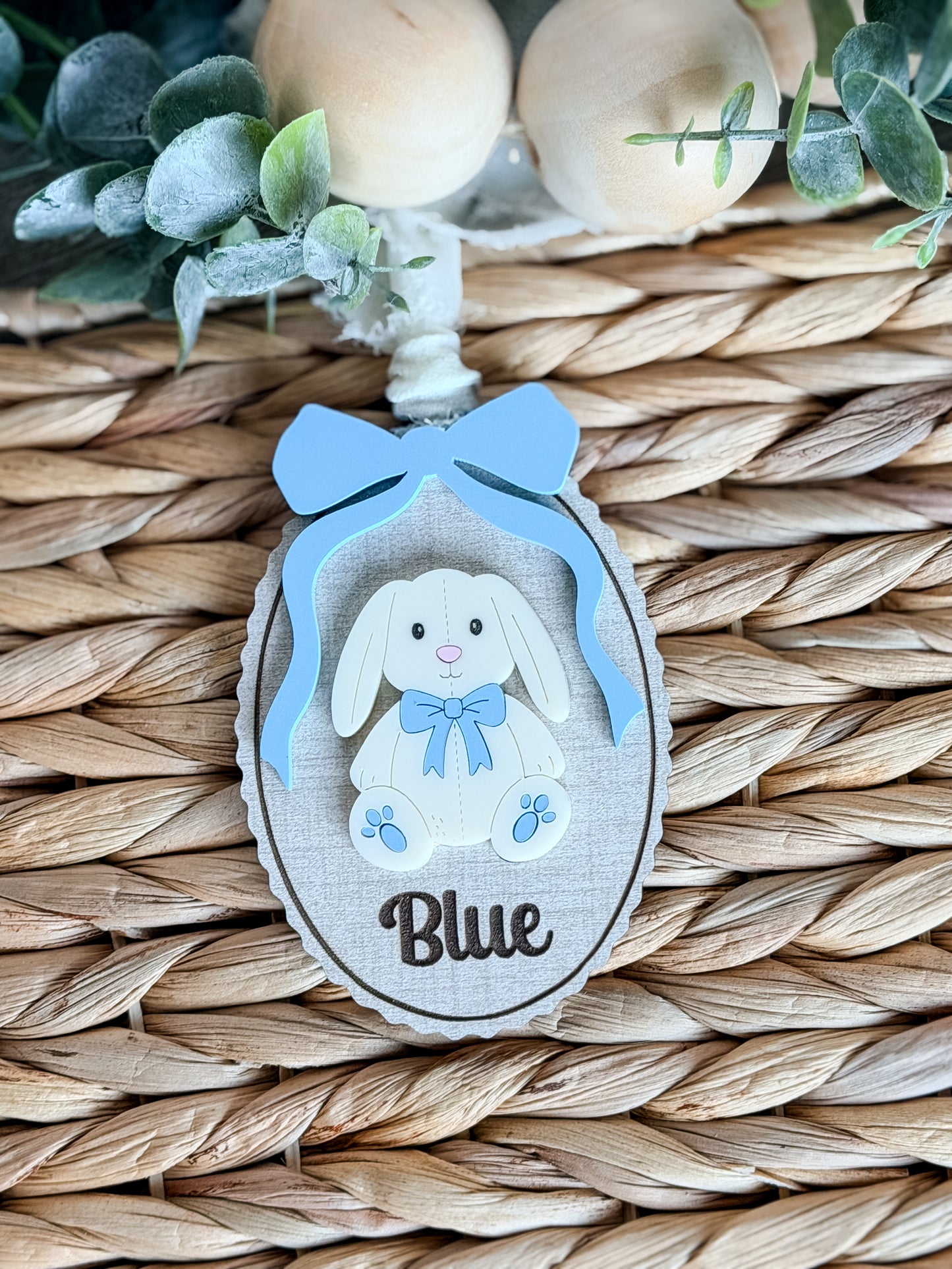 Vintage Bunny Basket Tag