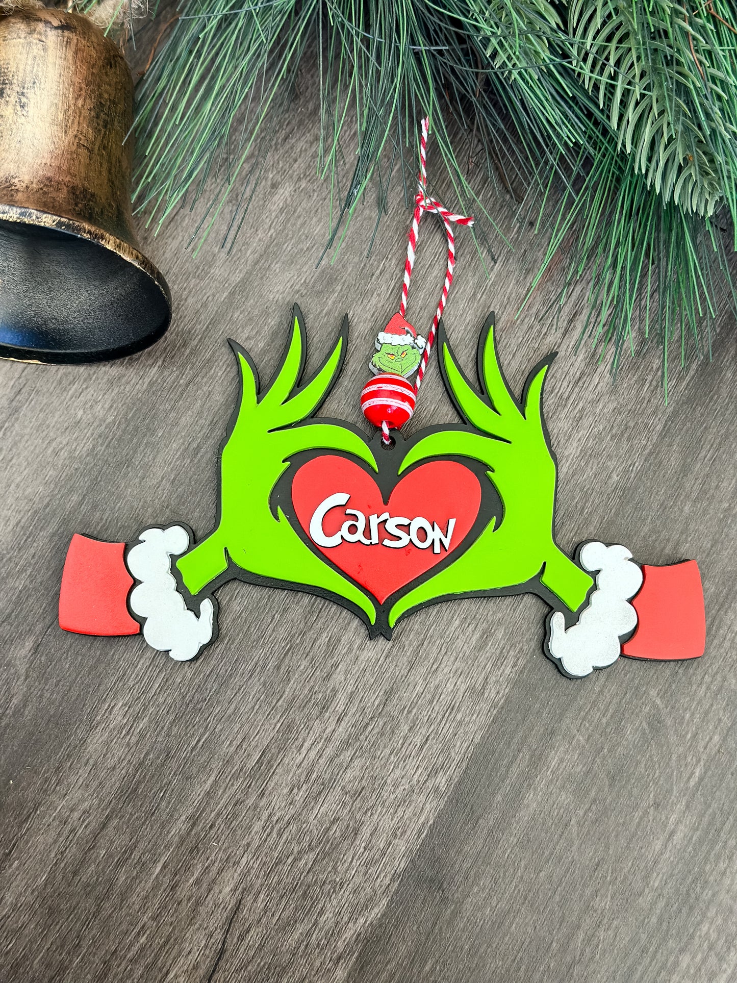 Grinch Heart Tag