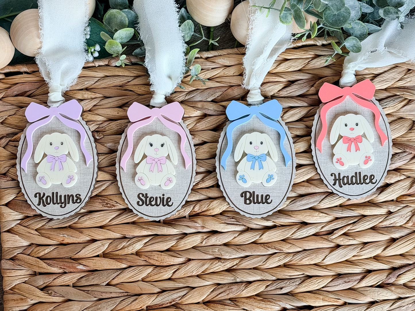 Vintage Bunny Basket Tag