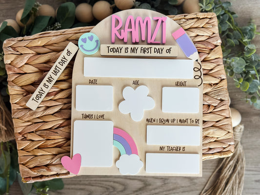 Retro Rainbow Back to School Board