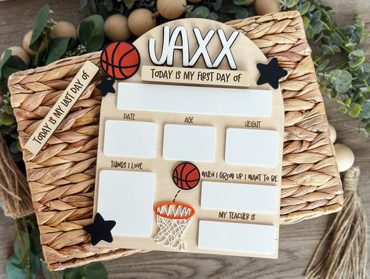 Basketball Back to School Sign